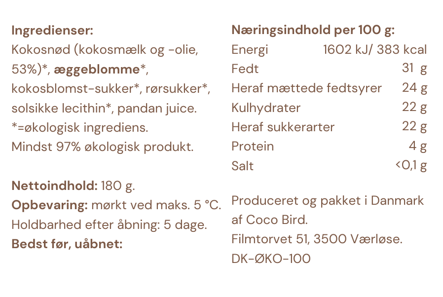 Coconut spread - classic (with egg yolk)